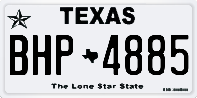 TX license plate BHP4885