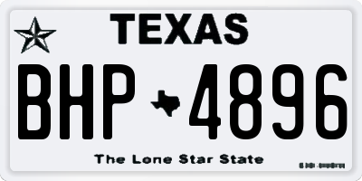 TX license plate BHP4896