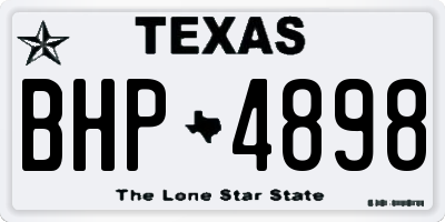 TX license plate BHP4898