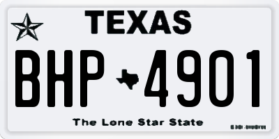 TX license plate BHP4901