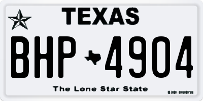 TX license plate BHP4904