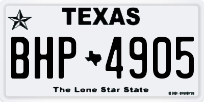 TX license plate BHP4905