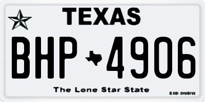 TX license plate BHP4906