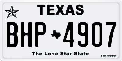 TX license plate BHP4907