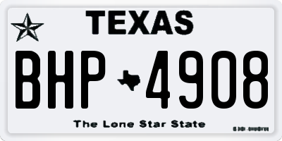 TX license plate BHP4908