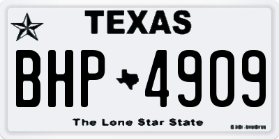 TX license plate BHP4909