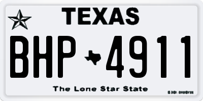 TX license plate BHP4911