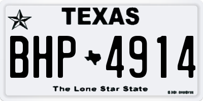 TX license plate BHP4914