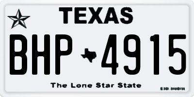 TX license plate BHP4915