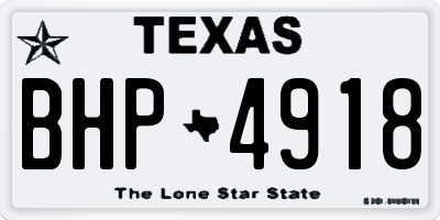 TX license plate BHP4918