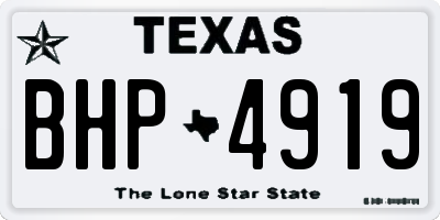 TX license plate BHP4919