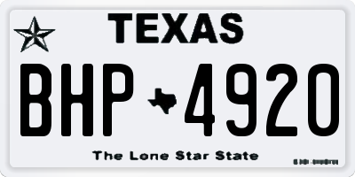 TX license plate BHP4920