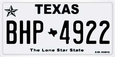 TX license plate BHP4922