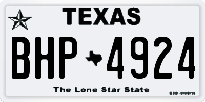 TX license plate BHP4924