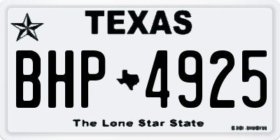 TX license plate BHP4925