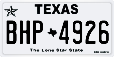 TX license plate BHP4926