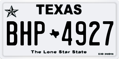 TX license plate BHP4927