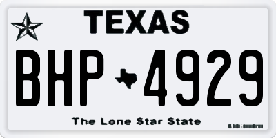 TX license plate BHP4929