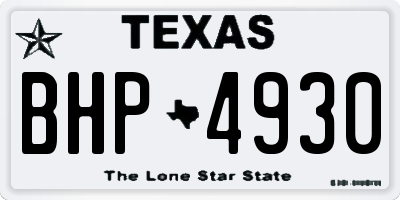 TX license plate BHP4930