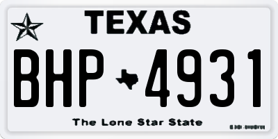 TX license plate BHP4931