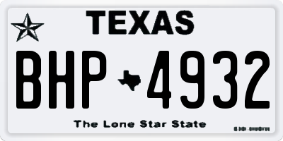 TX license plate BHP4932