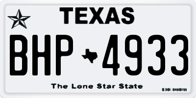 TX license plate BHP4933