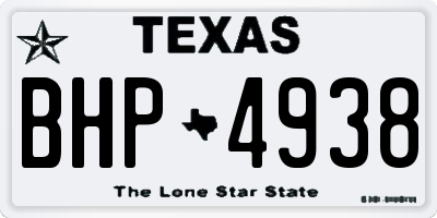 TX license plate BHP4938