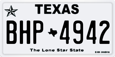 TX license plate BHP4942