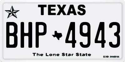 TX license plate BHP4943