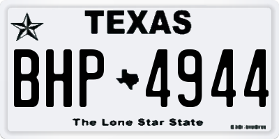 TX license plate BHP4944