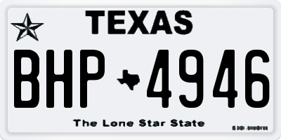 TX license plate BHP4946