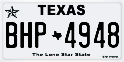 TX license plate BHP4948