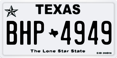 TX license plate BHP4949