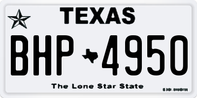 TX license plate BHP4950