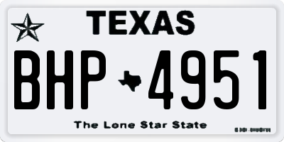 TX license plate BHP4951