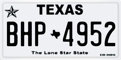TX license plate BHP4952