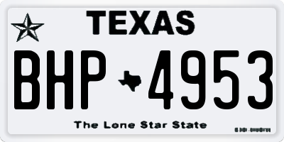 TX license plate BHP4953