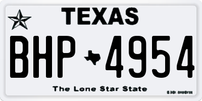 TX license plate BHP4954