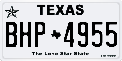 TX license plate BHP4955