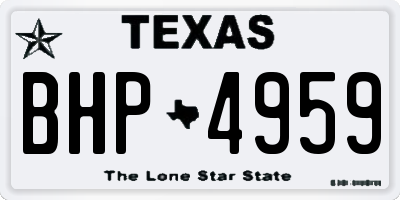 TX license plate BHP4959
