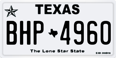 TX license plate BHP4960