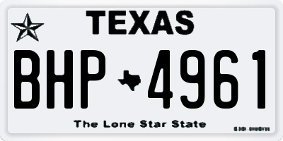 TX license plate BHP4961