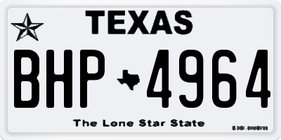 TX license plate BHP4964