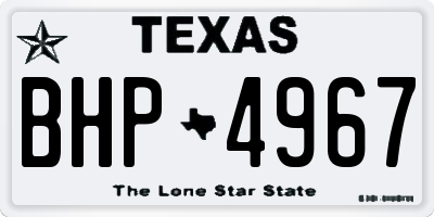 TX license plate BHP4967