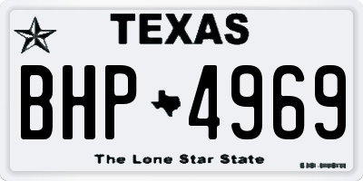 TX license plate BHP4969