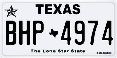 TX license plate BHP4974