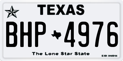 TX license plate BHP4976