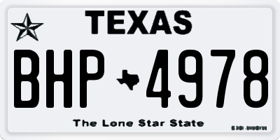TX license plate BHP4978