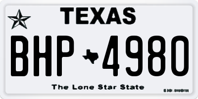 TX license plate BHP4980