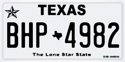 TX license plate BHP4982